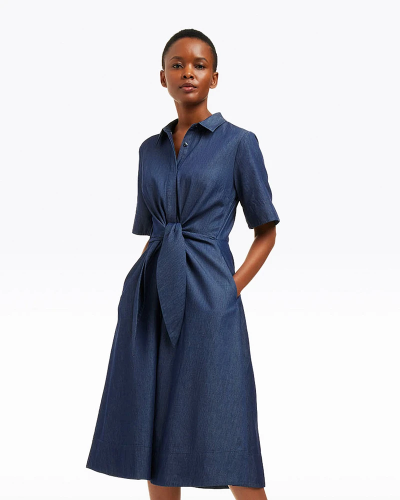 Riley Midi Shirtdress Chambray