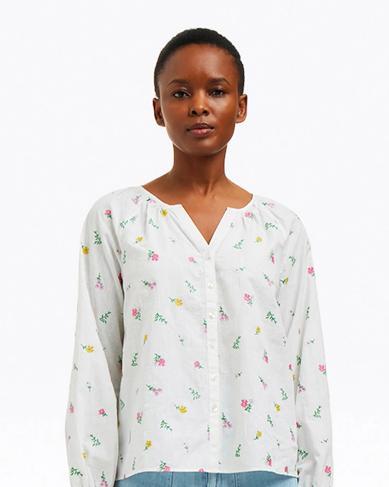 Alexandra Top Embroidered Poplin