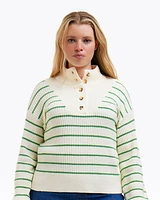 Striped Button Front Sweater