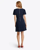 Faith Love Circle Mini Dress Dark Wash