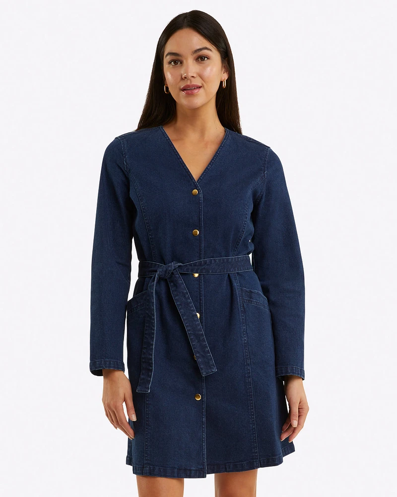 Colbie Snap Front Dress Denim
