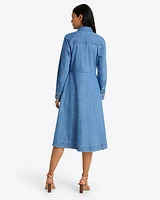 Cecilia Embroidered Shirtdress Denim