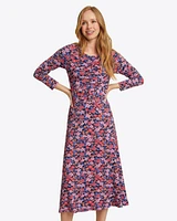 Tae Midi Dress Abstract Dahlia