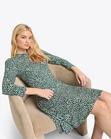 Julia Mini Dress Green Square Dot