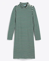 Elsie Turtleneck Dress Green Stripe
