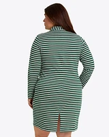 Elsie Turtleneck Dress Green Stripe