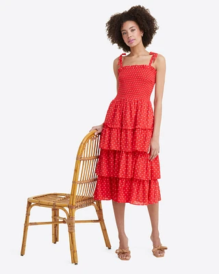 Taylor Tiered Dress Red Polka Dot