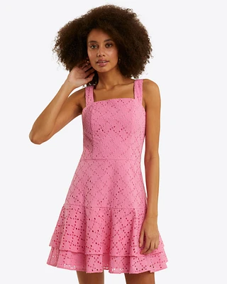 Ashland Sleeveless Mini Dress Eyelet