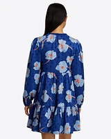 Connie Long Sleeve Mini Dress Printed Dot Jacquard