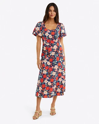 Julianne Midi Dress Stretch Poplin