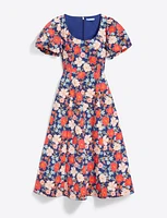 Julianne Midi Dress Stretch Poplin