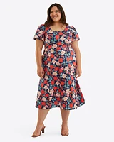 Julianne Midi Dress Stretch Poplin