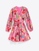 Jordan Long-Sleeve Wrap Dress Lurex Stripe