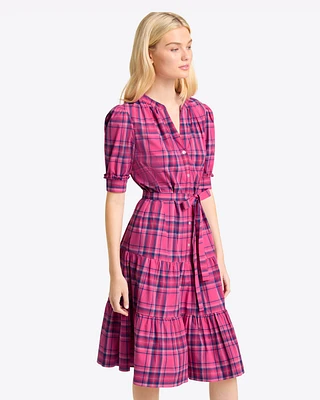 Loretta Shirt Dress Pink Angie Plaid