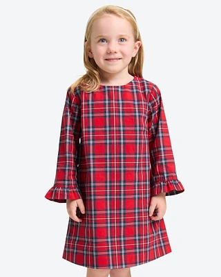 Girls Ruffle Shift Dress Angie Plaid