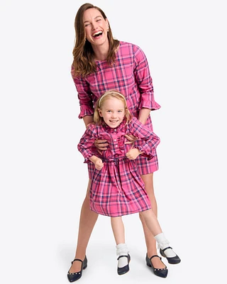 Jessie Shift Dress Pink Angie Plaid