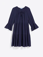 Crinkle Cotton Tiered Coverup
