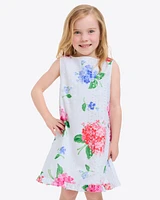 Girls Shift Dress Printed Eyelet