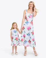 Girls Shift Dress Printed Eyelet