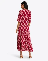 Fiona Wrap Midi Dress Lurex Crepe