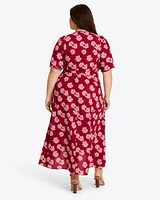 Fiona Wrap Midi Dress Lurex Crepe