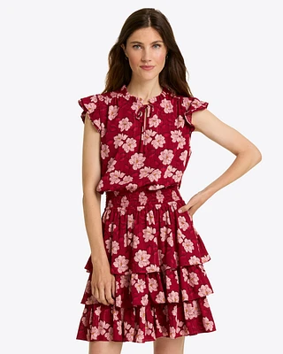 Alana Tiered Dress Lurex Crepe