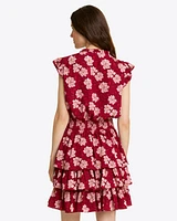 Alana Tiered Dress Lurex Crepe