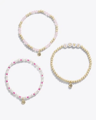 Heart Stretch Bracelet Trio