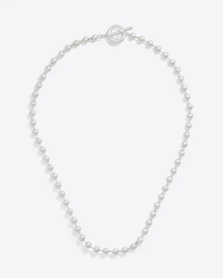 Silver Bead Toggle Necklace