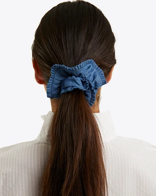 Chambray Ruffle Scrunchie