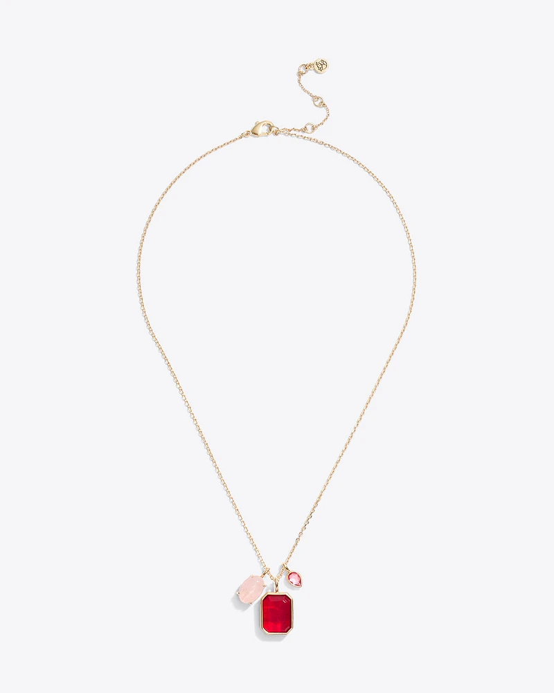 Multi Stone Charm Necklace