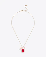 Multi Stone Charm Necklace