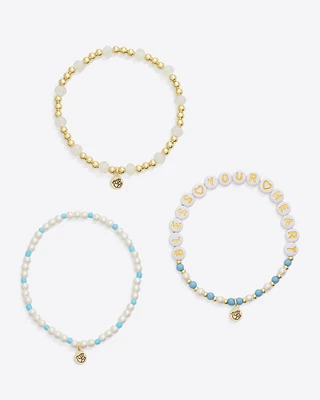 Bless your Heart Stretch Bracelet Trio