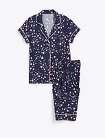 Linda Short Sleeve Pajama Set Navy Hearts