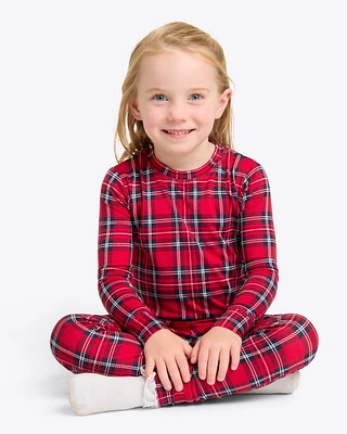 Kids Crewneck Pajama Set Angie Plaid