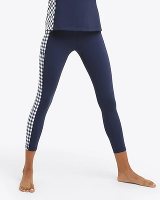 Panel Leggings Navy Gingham