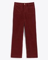 Patch Pocket Corduroy Wide Leg Pant