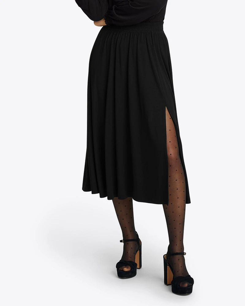 Knit Midi Skirt Black