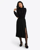 Knit Midi Skirt Black