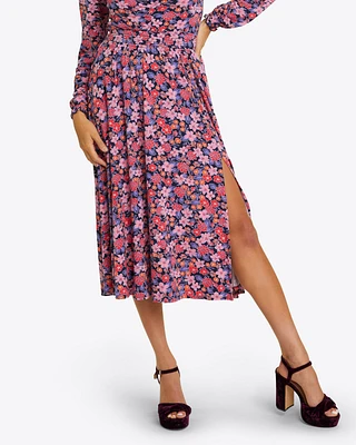 Knit Midi Skirt Abstract Dahlia