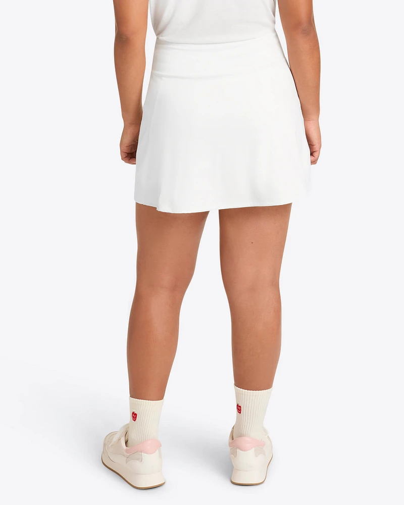 Side Slit Skort White