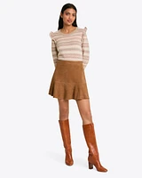 Flutter Skirt Suede