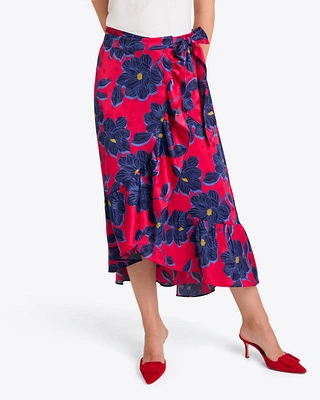 Tie Waist Wrap Skirt Magnolia Jacquard Dot