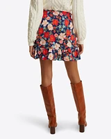 Ruffle Wrap Skirt Stretch Poplin