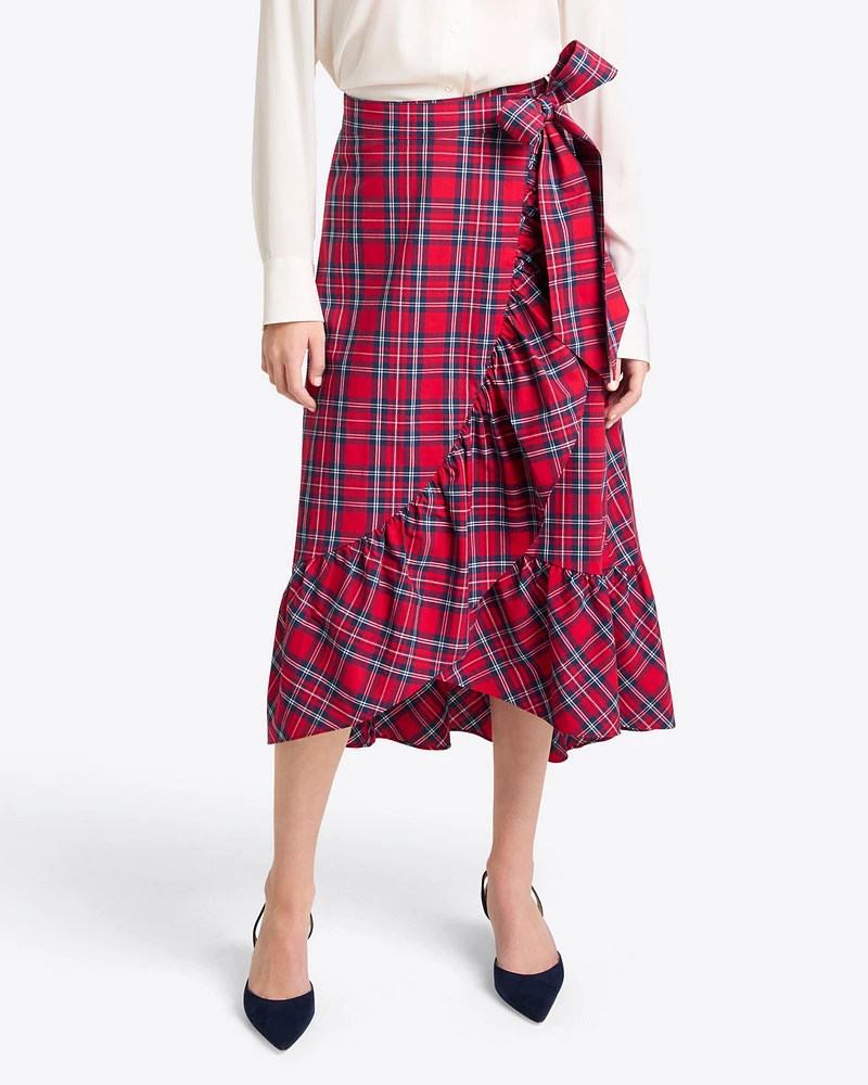 Tie Waist Wrap Skirt Angie Plaid