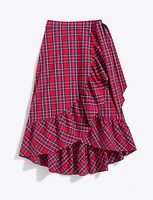 Tie Waist Wrap Skirt Angie Plaid