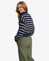 Striped Quarter Zip Sweater Mariner Stripe