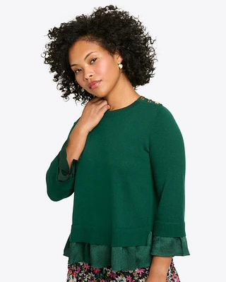 Mixed Media Sweater Evergreen