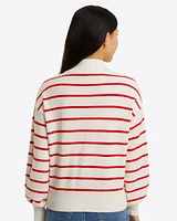 Striped Quarter Zip Sweater Mariner Stripe