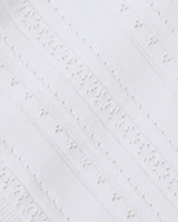 Annabelle Short-Sleeve Sweater White Pointelle
